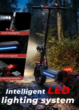 iScooter iX5s Monopattino elettrico 15 Ah 1000W con potenti pneumatici, autonomia di 65 km, velocità massima di 45 km/h