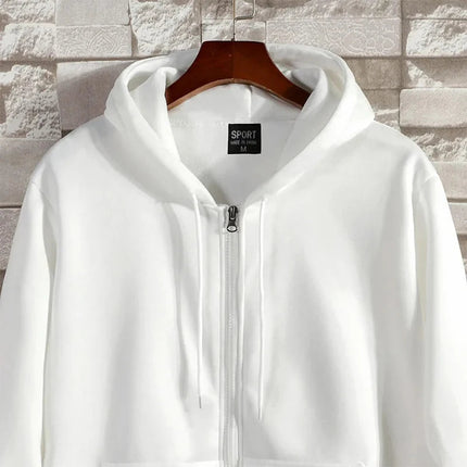 Zipper Hoodies Autumn Winter Men's New Long Sleeve Hooded Sweatshirt Fashion Casual Male Outfit Sportwear Loose Fit Clothes PlatiNum
