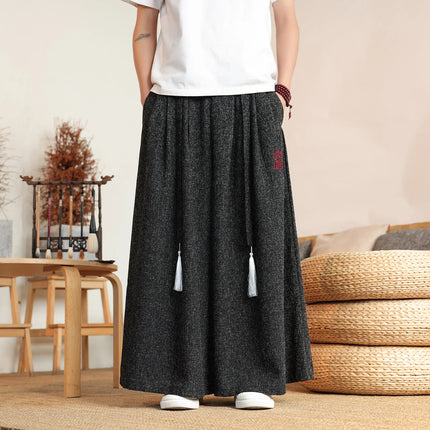 Pantaloni Kimono da Uomo Stile Giapponese Oversize Comodi Pantaloni da Bagno Uomo Samurai Giapponese Harajuku Casual Larghi Yukata Pantaloni a Gamba Larga