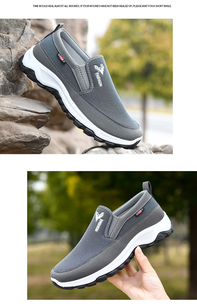 Scarpe da ginnastica da trekking da uomo, scarpe da ginnastica da viaggio ortopediche traspiranti, comode per attività all'aperto, escursioni, passeggiate