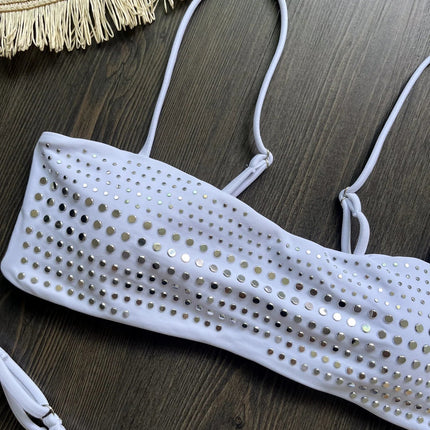 2025 Diamante Bikini Donne Sexy Costume Da Bagno A Fascia Biquini Push Up Costumi Da Bagno Femminile Lucido Costumi da Bagno Floreale Tuta Beachwear platinumshop