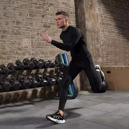 Men Compression Long Sleeve T Shirt Sportswear Male Skinny Tshirt Elastic Track Tracksuit Clothing Gyms Fitness T-shirt For Men PlatiNum