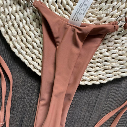 RUOTONGSEPT Sexy Halter Satin Bikini brasiliano Donna Costumi da bagno Costume da bagno femminile Bikini a due pezzi Bagnante Costume da bagno Swim PlatiNum