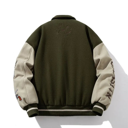 Man Baseball Jacket Winter Letter Embroidery Varsity Jacket Women American Vintage Coat Warm Fashion Hip Hop Original Original