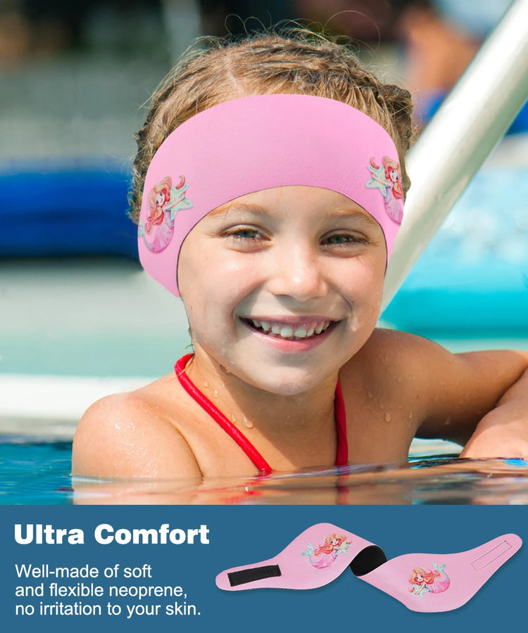 Fascia per nuoto impermeabile per bambini Fascia di protezione per le orecchie regolabile per mantenere l'acqua per il bagno, il nuoto, l'immersione