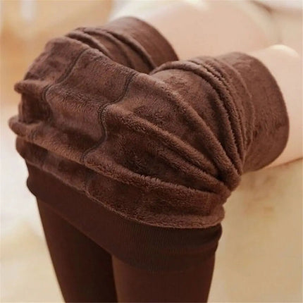 Women Winter Thermal Warm Thick Pantyhose Fluff Lined Stretch Slim Leggings Pants PlatiNum