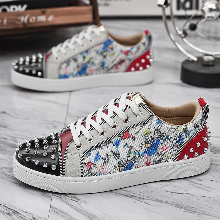 Comfortable Breathable Studded Sneakers for Men Women Casual Sports Shoes Fashion Lightweight Walking Shoes