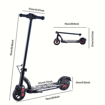 Monopattino elettrico AATOTMGO per bambini dai 6 ai 12 anni. Velocità massima: 16 km/h. Raggio d'azione: da 10 a 15 km. Pieghevole. Potenza: 125 W. 3 velocità, luci a LED, carico massimo: 70 kg.