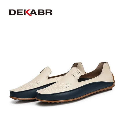 DEKABR Uomo Casual Appartamenti Moda Mocassini morbidi in vera pelle Mocassini di marca Scarpe da uomo traspiranti di alta qualità Plus Size 36-47