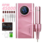 Cordless Professional Nail Drill Kit, 45000RPM Electric Nail Efile with LCD Display, Built-in 45 Ideal Holiday Gift