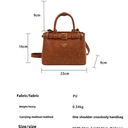 Fashionable Versatile Small Square Bag Women's Retro Crossbody Commuter Bag Ladies Handbag Soft Material Autumn Winter New Model PlatiNum