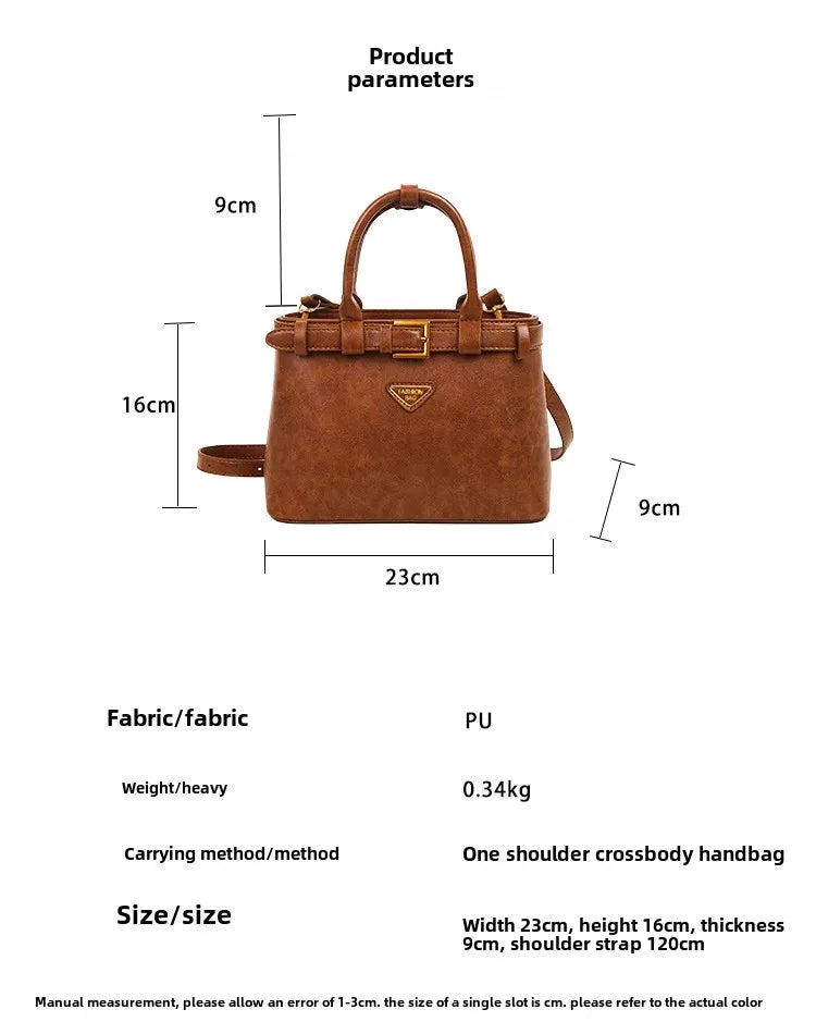 Fashionable Versatile Small Square Bag Women's Retro Crossbody Commuter Bag Ladies Handbag Soft Material Autumn Winter New Model PlatiNum