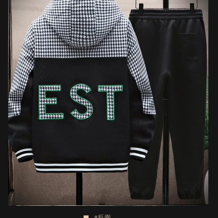 Winter Men's Sets Tracksuit Men Wool Hooded Sweatshirt Thicken Warm Sportswear Male Casual Suit Two Piece Sets