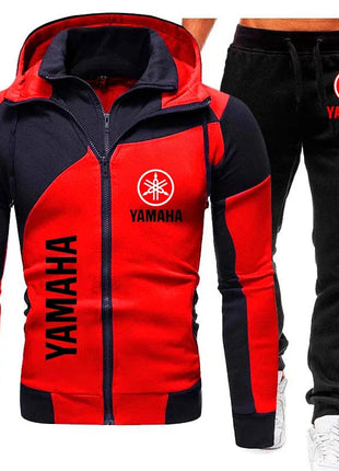Yamaha men's autumn and winter fashion sports suit, including zipper sweater and sports pants, provides comfort and casual style PlatiNum