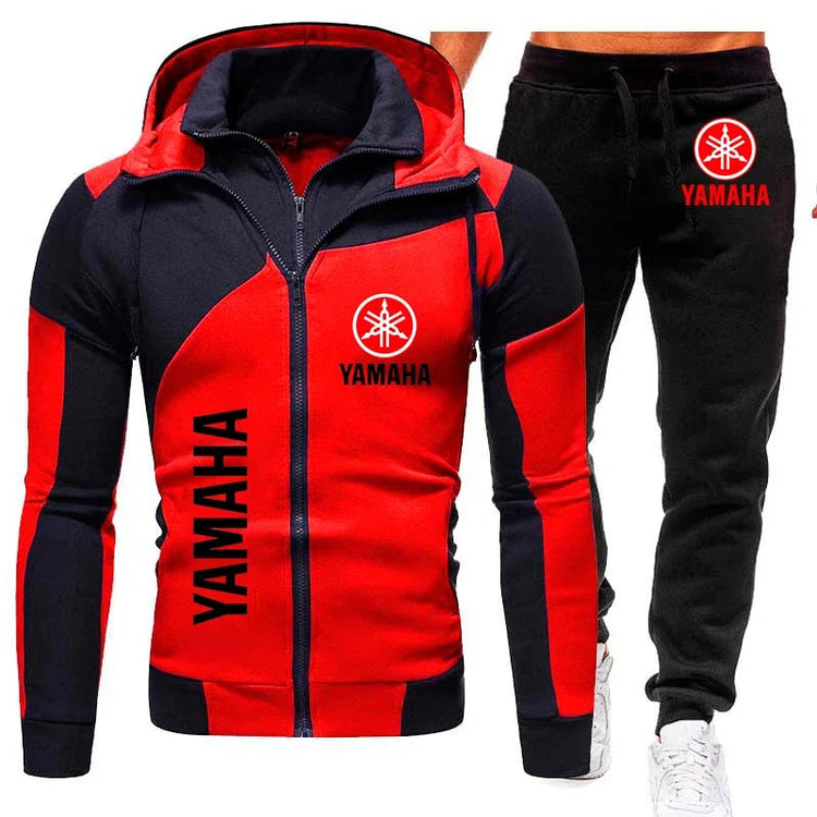 Yamaha men's autumn and winter fashion sports suit, including zipper sweater and sports pants, provides comfort and casual style PlatiNum