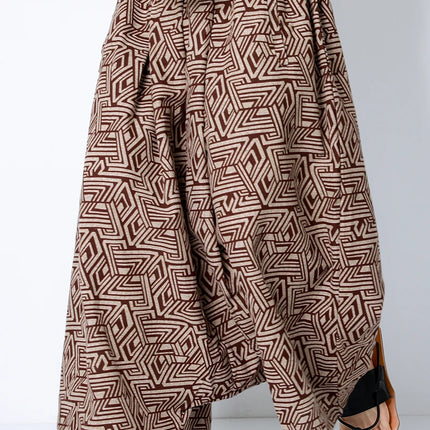 Pantaloni stile cinese uomo retrò Casual gamba larga pantaloni larghi Crossover cotone lino nuovi pantaloni grafici da uomo pantaloni Hip Hop M-5XL