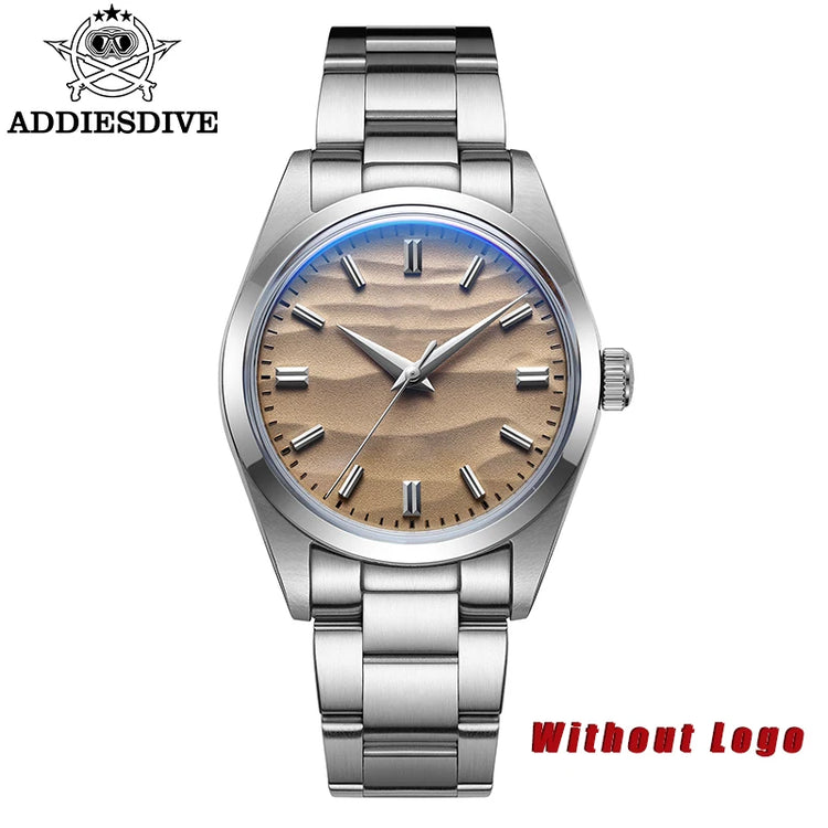 ADDIESDIVE 36mm Men Watch Without Logo AD2030 VH31 Quartz Watch 10Bar Waterproof 316L Stainless Steel Sand Dial Wristwatch New