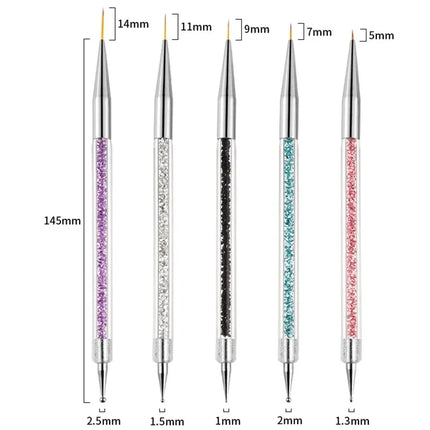 5Pc Nails Art Dotting Pen Acrylic Drawing Liner Supplies Brush Rhinestone Gems Picker UV Gel Painting Manicure Accessoires Tools 2028