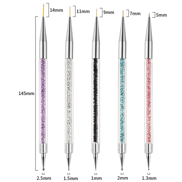 5Pc Nails Art Dotting Pen Acrylic Drawing Liner Supplies Brush Rhinestone Gems Picker UV Gel Painting Manicure Accessoires Tools 2028