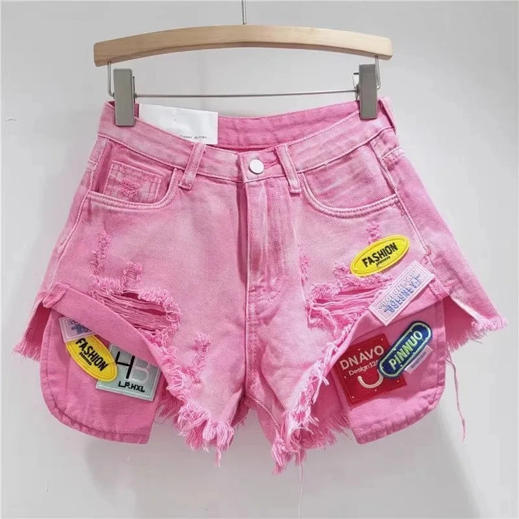 Pantaloncini Estivi in Denim con Frange per Ragazze, Nuovi Stili alla Moda, Versatili e Personalizzati, Shorts Strappati Trendy da Donna
