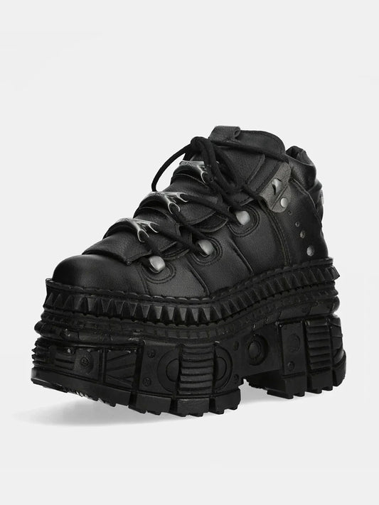 2025 Rock Locomotive Small Leather Goth Platform Retro Metal High-top Street Shooting Men and Women Same Single Shoes 10cm