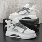 High top White Sneakers Best selling Mens Sneakers With Anti slip Wear resistant Properties Increasing Height by 6 Centimeters