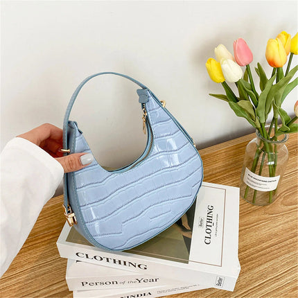 Fashion Stone Pattern Shoulder Bag Women'S Small Handle Underarm Bag Clutch Luxury Women'S Handbag Tote Bag Mini Dumpling Bag PlatiNum