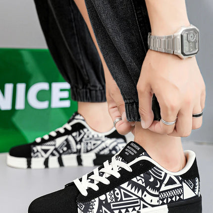 Nuove Scarpe Estive alla Moda per Uomo, Sneakers Sportive Antiscivolo da Passeggio, Scarpe Casual in Tela con Motivi, Zapatos Maschili