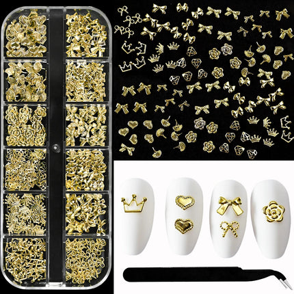 Ocean Starfish Shell Nail Charms Golden Silver Metal Nail Art Decoration 3D Nail Rivet Metallic Slice DIY Manicure Nail PartsY2K