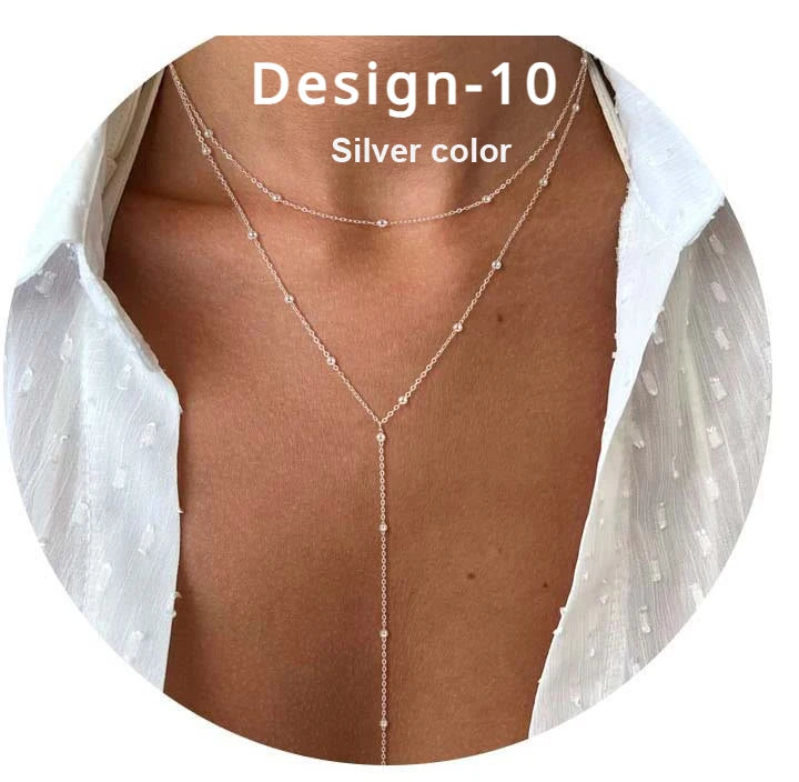 Lariat Gold Necklace for Women Teen Girls Mom, Dainty Long Necklace 14k Gold Plated STAINLESS STEEL Y-Shaped Pendant Necklaces PlatiNum