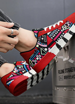 Nuove Scarpe Estive alla Moda per Uomo, Sneakers Sportive Antiscivolo da Passeggio, Scarpe Casual in Tela con Motivi, Zapatos Maschili