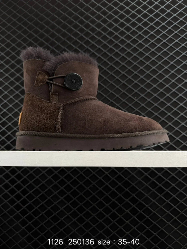 NEW Winter Boots Fur Ladies Snow Boots Real Sheepskin Wool Low-cut Warm Fur Shoes Man and Women Winter Short Boots Super Mini