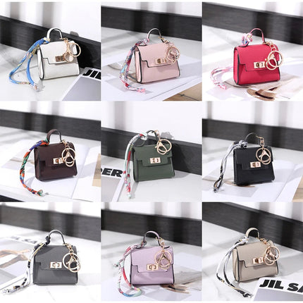 Brand Fashion Coin Purse Luxury Simple Flip Small Bag High-end Bag Pendant Exquisite Lock Silk Scarf Mini Lipstick Headphone Bag PlatiNum
