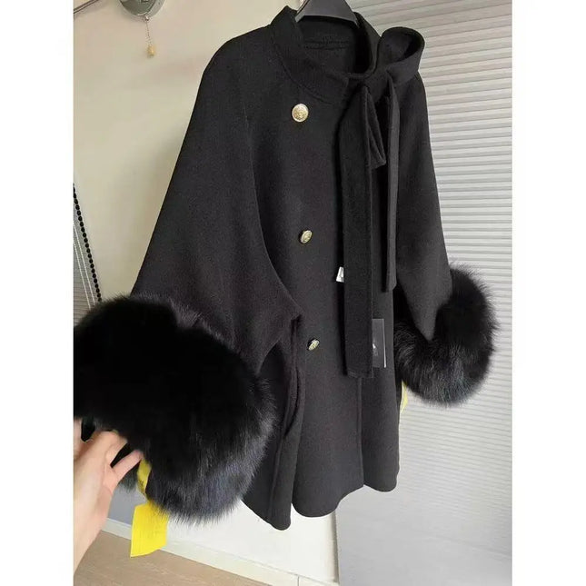 Faux Grey Elegant Casual Winter Belted Mid-Length Overcoat Women's Fashion Outerwear Warm Coat 2025 Fashion Cardigan Jacket