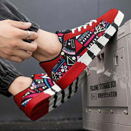 Nuove Scarpe Estive alla Moda per Uomo, Sneakers Sportive Antiscivolo da Passeggio, Scarpe Casual in Tela con Motivi, Zapatos Maschili