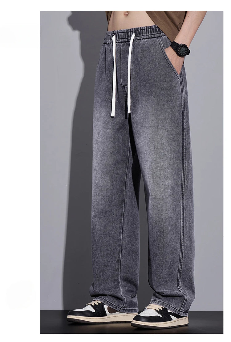 Abbigliamento da uomo Pantaloni a gamba larga Jeans larghi Streetwear Pantaloni in denim moda dritti