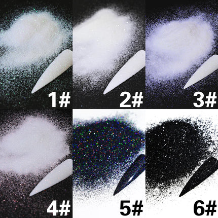 10g/Bag Glitter Snow White Nail Art Sugar Powder Sweater Laser Shiny Decoration Chrome Powder Woolen Candy Effect Nails 2027