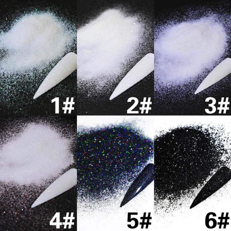 10g/Bag Glitter Snow White Nail Art Sugar Powder Sweater Laser Shiny Decoration Chrome Powder Woolen Candy Effect Nails 2027