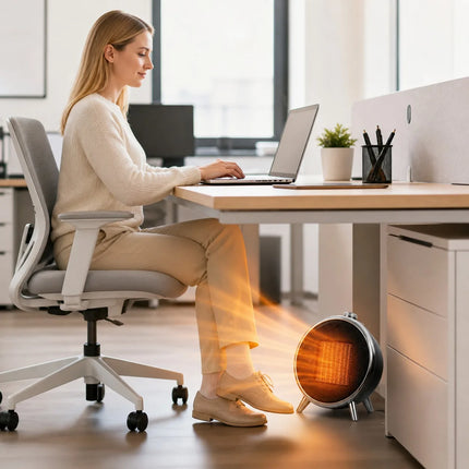 1500W Electric Ceramic Heater, 2 Power Levels, Adjustable Thermostat, Overheat and Anti-Tipping Protection, for Home and Office