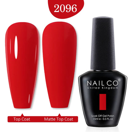 NAILCO 15ml Green Blue Series UV Nail Gel Polish Blue Colors UV&LED Gel Varnish Red Soak Off Semi Permanent LED Nail Gel Varnish