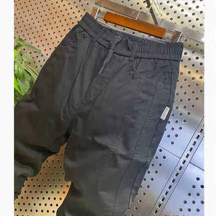 2026 Summer New Men's Casual Pants Solid Color Versatile Slimming Dad Trousers Solid Color Jogger Cargo Pant