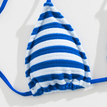 Costume da bagno due pezzi push-up 2026, nuovo bikini a triangolo micro a righe, set da spiaggia trendy