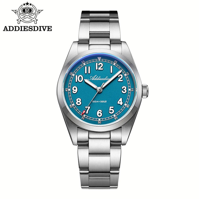 ADDIESDIVE Luxury Men's Watch 100m Water Resistance Sapphire Glass BGW9 Super Luminous Quartz Movement Stainless Steel Bracelet