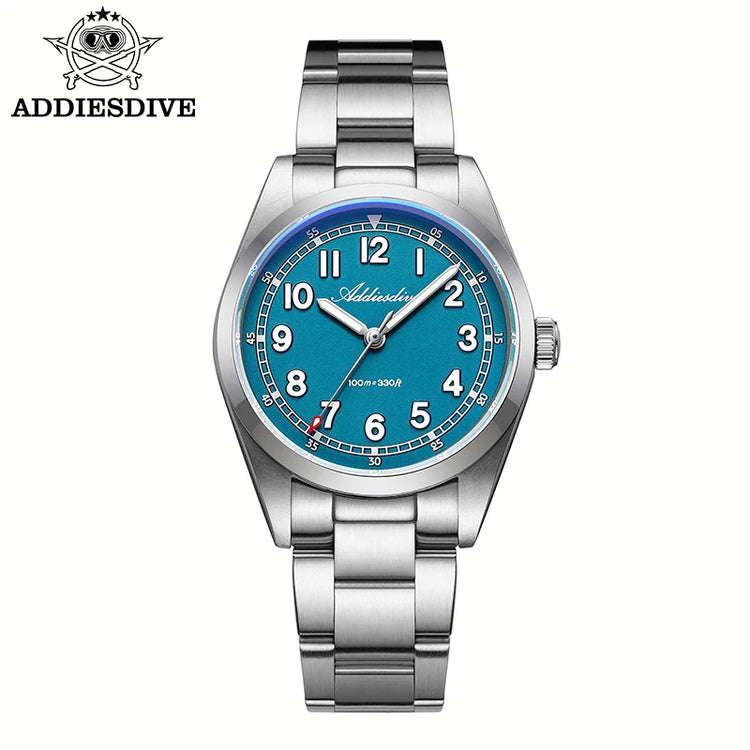 ADDIESDIVE Luxury Men's Watch 100m Water Resistance Sapphire Glass BGW9 Super Luminous Quartz Movement Stainless Steel Bracelet