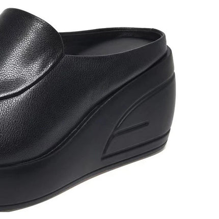 Nuovi sandali da donna Pantofole da donna Piattaforma con zeppa nera Punta aperta Donna Ortopedia Fondo spesso Ciabatte da spiaggia con tacco alto