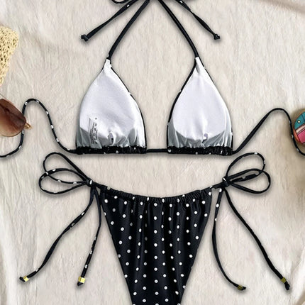 Micro Bikini Sexy da Donna 2026, Costume da Bagno a Pois, Set Bikini Brasiliano, Perizoma, Biquini, Costumi da Bagno a Stringa, Abbigliamento da Spiaggia Femminile
