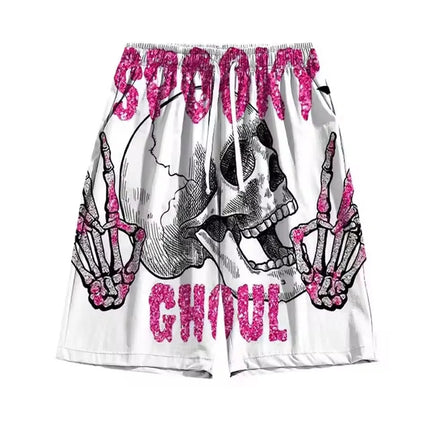 Pantaloncini da uomo estivi con stampa di elementi a mano scheletro Pantaloncini ad asciugatura rapida Pantaloncini sportivi traspiranti alla moda estiva da uomo Tendenza confortevole platinumshop