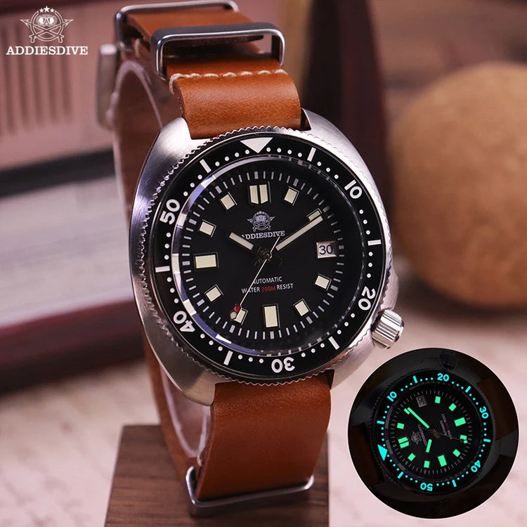 ADDIESDIVE Men's Watch Sapphire Glass Stainless Steel NH35 Automatic Mechanical Watch BGW9 Luminous 200m Waterproof Dive Watch