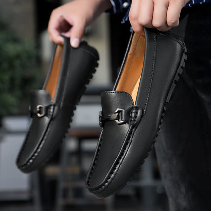 Mocassini in Pelle da Uomo Stile Britannico, Traspiranti, Slip-on, per Guida e Outdoor, Scarpe Casual Classiche Fatte a Mano, Design Elegante