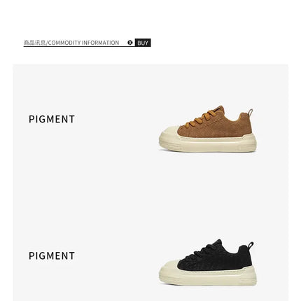Toe Thick Sole Platform Men Sneakers Lace Up Patchwork Fashion New Trend Casual Trainer Shoes Thick Bottomed All Season